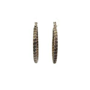 Estate Sterling Silver Twisted Rope 1 3/8” Pierced Post Hoop Earrings! 133